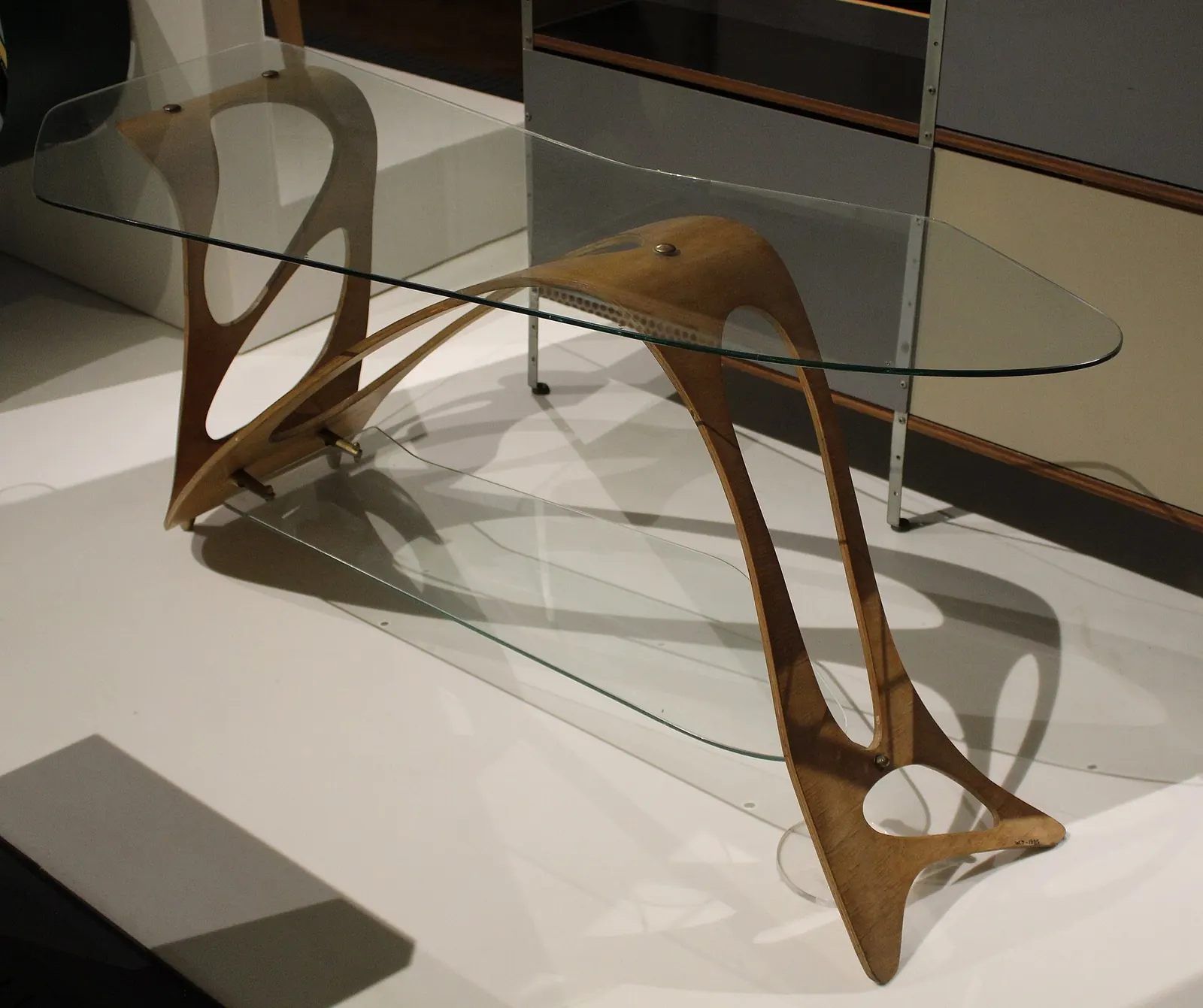 Arabesque table, 1949. Casa Mollino's own interiors are photographed only under licence, so the plate is the furniture the apartment was built around.